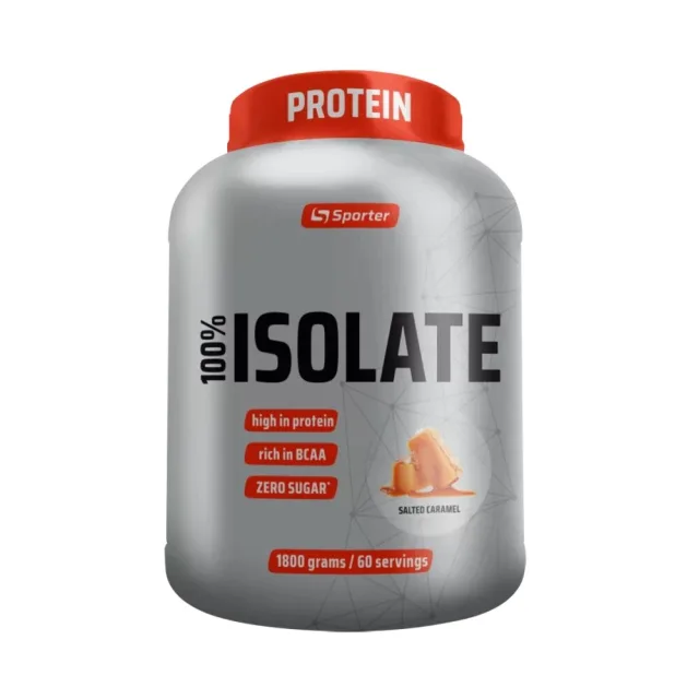 Сироватковий ізолят Sporter 100% Isolate, 1.8 кг - Солона карамель