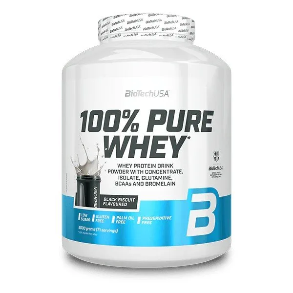Сироватковий протеїн BioTech 100% Pure Whey, 2 кг - Чорне печиво