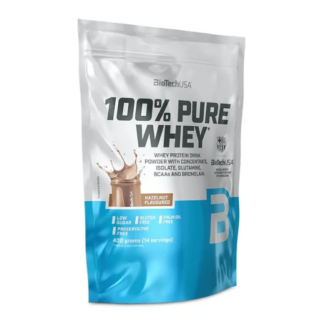Сироватковий протеїн BioTech 100% Pure Whey, 400 грам - Лісовий горіх