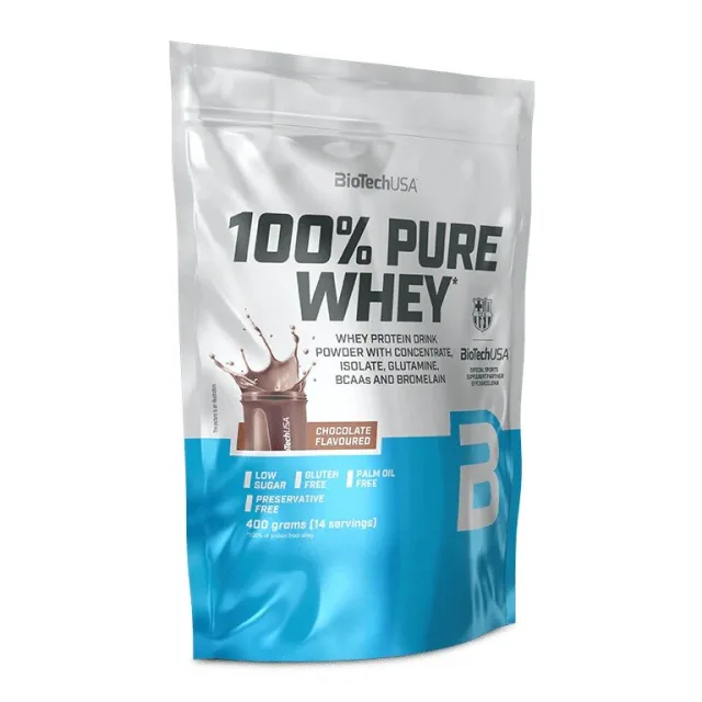 Сироватковий протеїн BioTech 100% Pure Whey, 400 грам - Шоколад