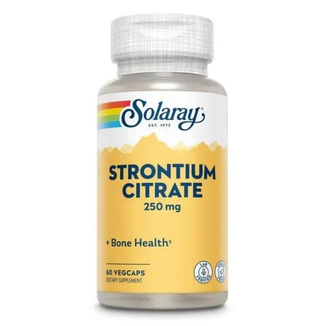 Цитрат стронция Solaray Biocitrate Strontium 250 mg, 60 вегакапсул
