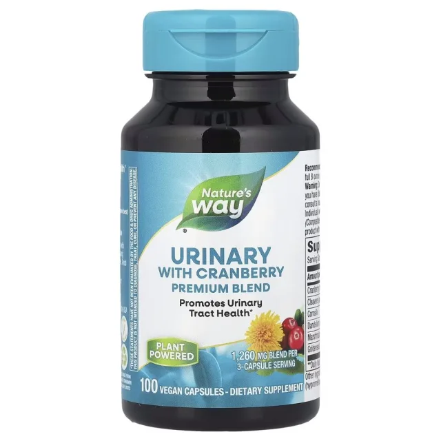 Суміш екстракту та порошку журавлини Nature's Way Urinary with Cranberry, 100 вегакапсул для підтримки сечовивідних шляхів