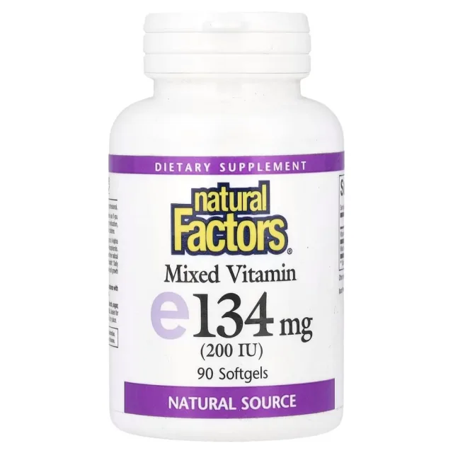 Суміш токоферолів Natural Factors Mixed Vitamin E 134 mg, 90 капсул для антиоксидантного захисту