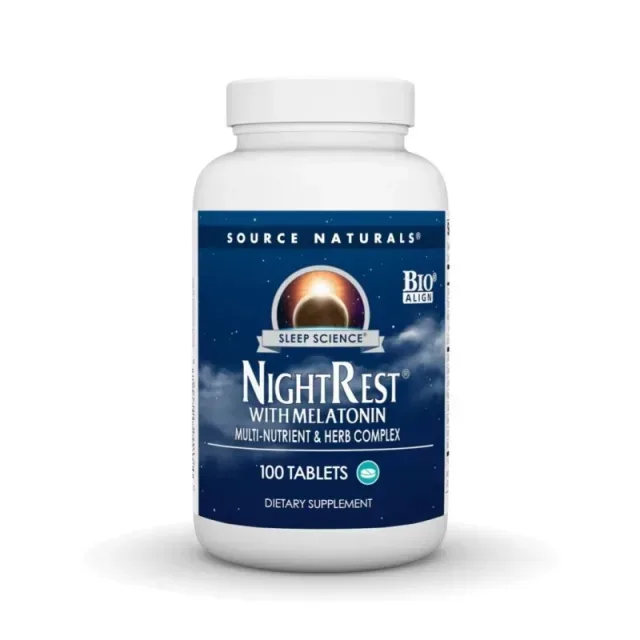 Вечерний комплекс с мелатонином Source Naturals Sleep Science NightRest with Melatonin, 100 таблеток