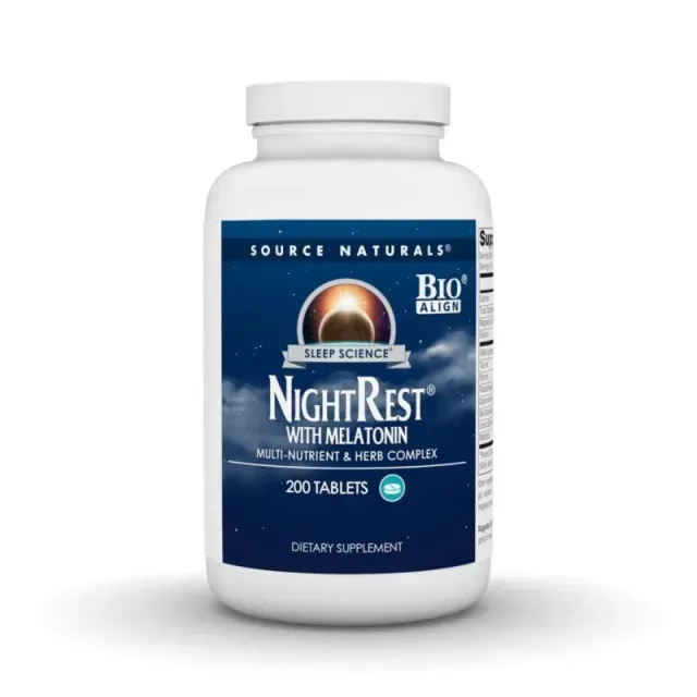 Вечерний комплекс с мелатонином Source Naturals Sleep Science NightRest with Melatonin, 200 таблеток для хорошего сна