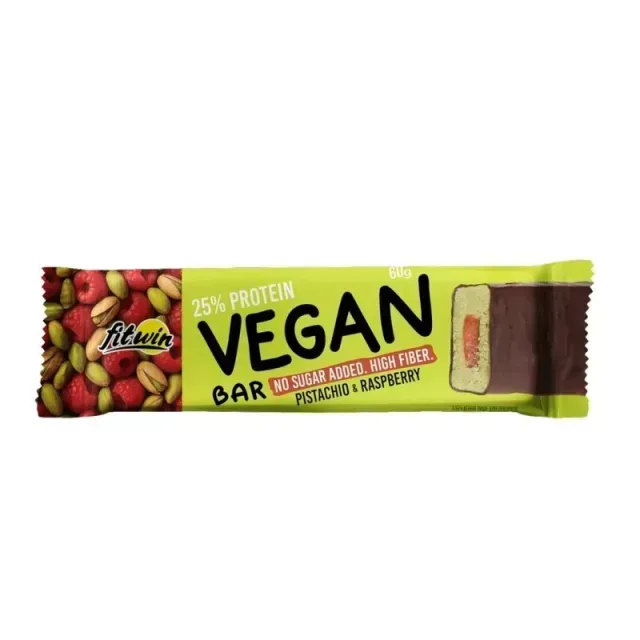 Веганський батончик FitWin Vegan Bar, 60 грам - Фісташка-малина