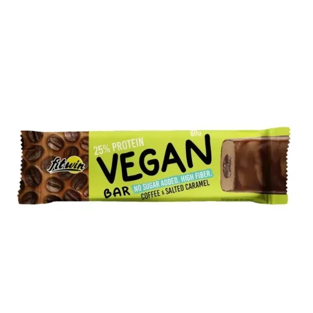 Веганський батончик FitWin Vegan Bar, 60 грамм - Кофе-соленая карамель