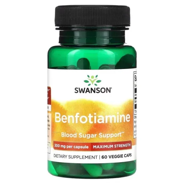 Витамин В1 Swanson Benfotiamine 300 mg Maximum Potency, 60 вегакапсул