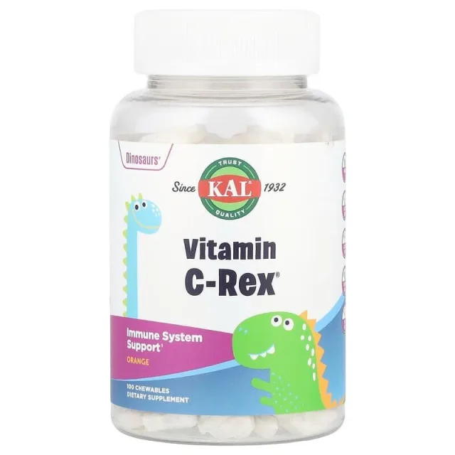 Витамин С для детей KAL Vitamin C-Rex, 100 жевательных таблеток - Апельсин