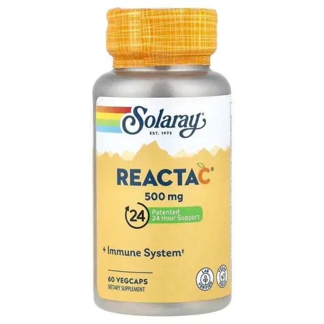 Вітамін C Solaray Reacta-C 500 mg, 60 вегакапсул