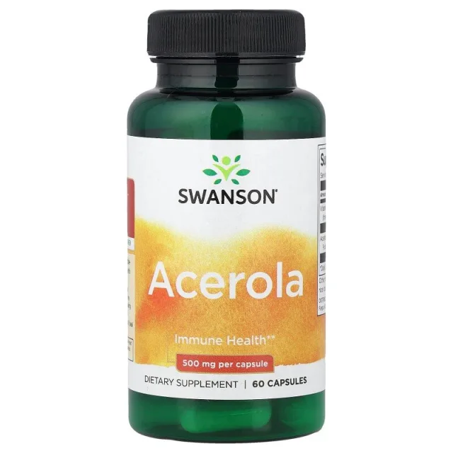 Вітамін C з ацероли Swanson Acerola 500 mg, 60 капсул