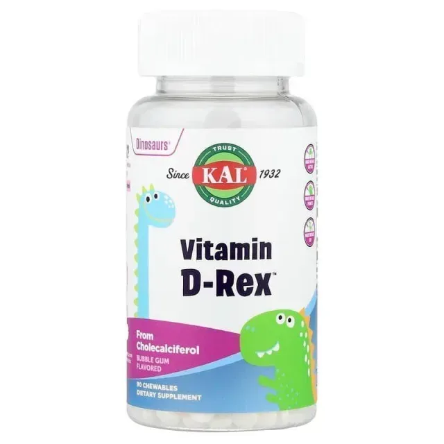 Витамин Д для детей KAL Vitamin D-Rex, 90 жевательных таблеток - Жвачка