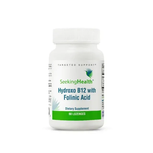 Вітамін В9, В12 Seeking Health Hydroxo B12 With Folinic Acid, 60 пастилок для підтримки нервової системи