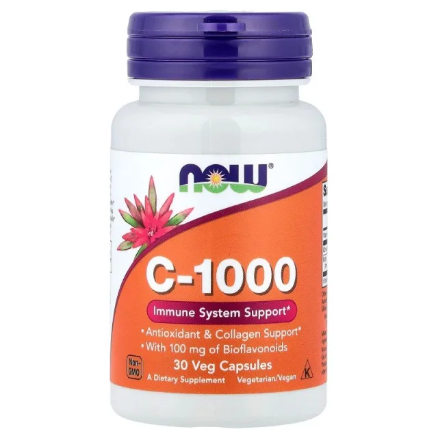 Вітамін з біофлавоноїдами NOW Vitamin C-1000 with Bioflavonoids, 30 вегакапсул