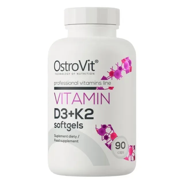 Витамины OstroVit Vitamin D3+K2, 90 капсул