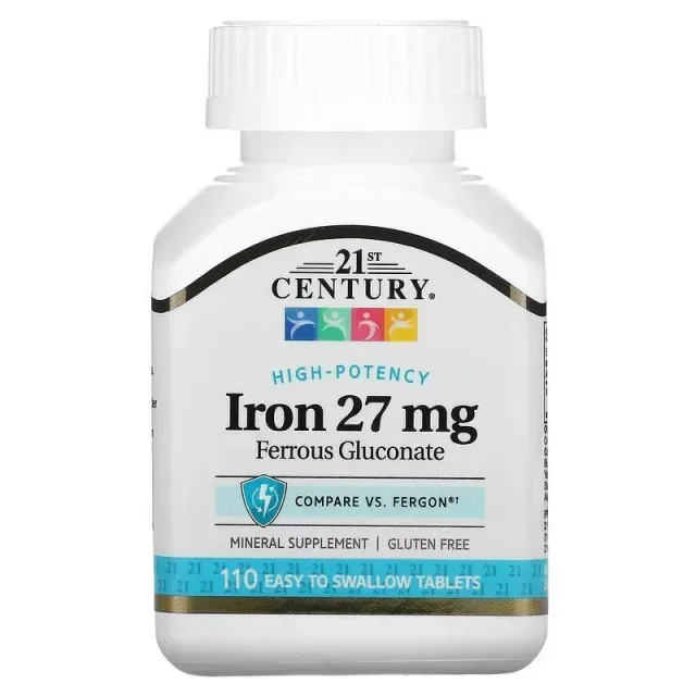 Вітаміни та мінерали 21st Century Iron 27 mg High-Potency, 110 таблеток