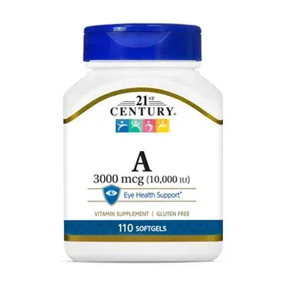 Витамины и минералы 21st Century Vitamin A 3000 mcg, 110 капсул