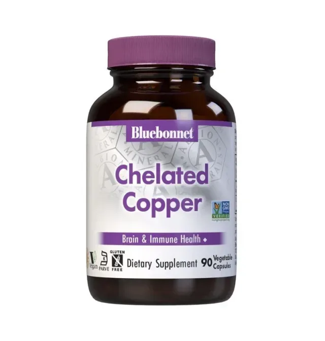 Витамины и минералы Bluebonnet Nutrition Albion Chelated Copper, 90 вегакапсул
