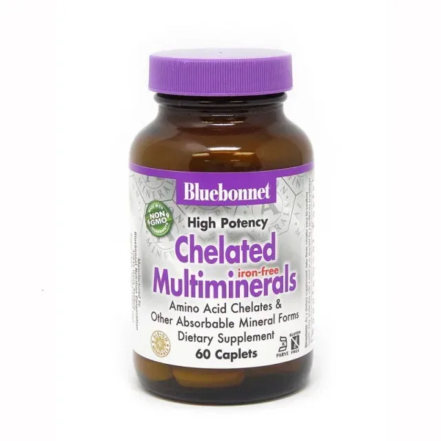 Витамины и минералы Bluebonnet Nutrition Albion Chelated Multiminerals Iron free, 60 каплет