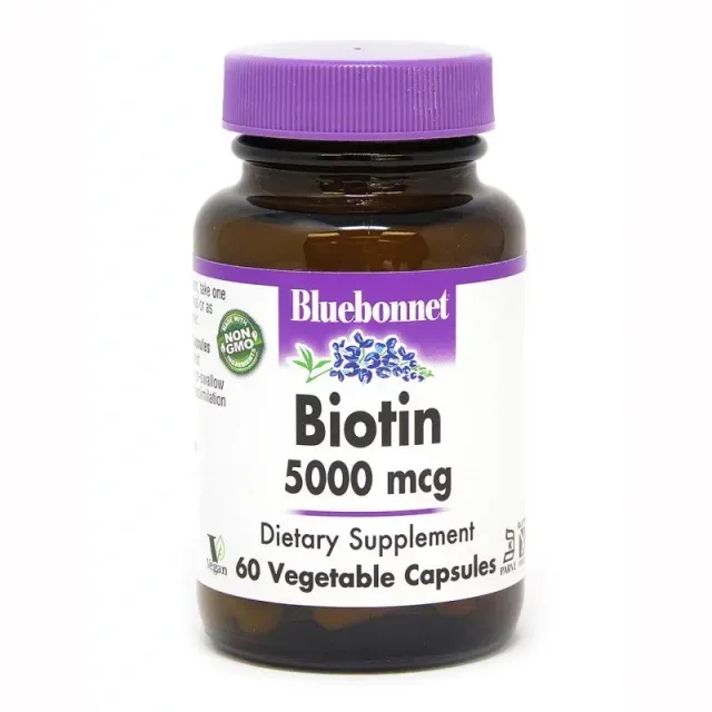 Витамины и минералы Bluebonnet Nutrition Biotin 5000 mg, 60 вегакапсул