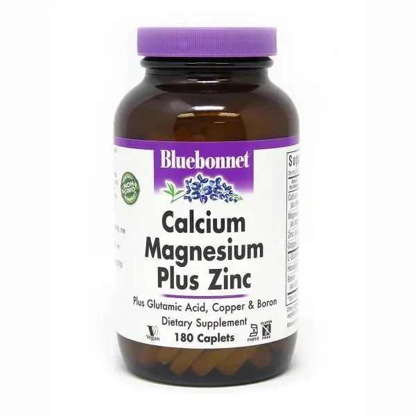 Витамины и минералы Bluebonnet Nutrition Calcium Magnesium plus Zinc, 180 каплет
