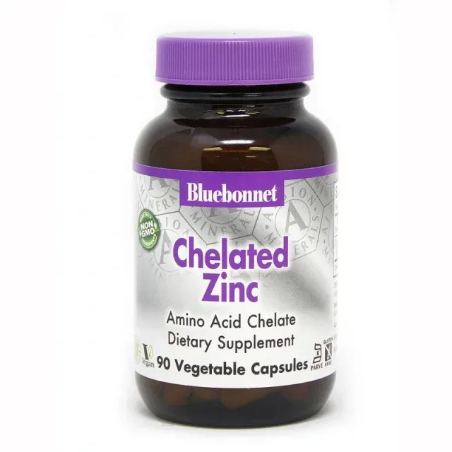 Витамины и минералы Bluebonnet Nutrition Chelated Zinc, 90 вегакапсул