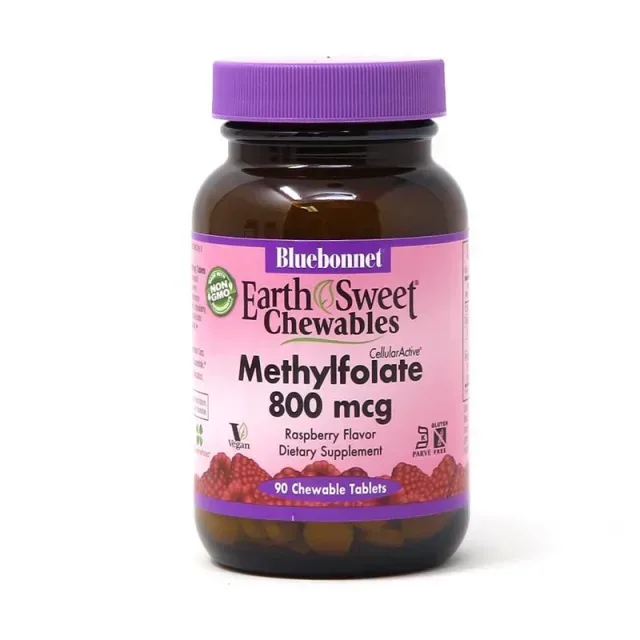 Витамины и минералы Bluebonnet Nutrition Earth Sweet Chewables Methylfolate 800 mcg, 90 жевательных таблеток