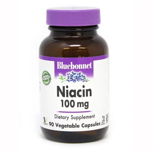 Вітаміни та мінерали Bluebonnet Nutrition Niacin 100 mg, 90 вегакапсул