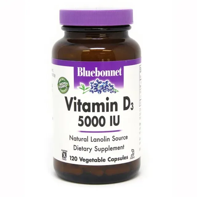 Вітаміни та мінерали Bluebonnet Nutrition Vitamin D3 5001IU, 120 вегакапсул