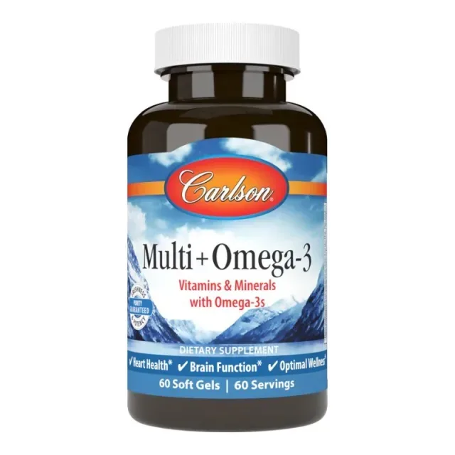 Вітаміни та мінерали Carlson Labs Multi + Omega 3, 60 капсул