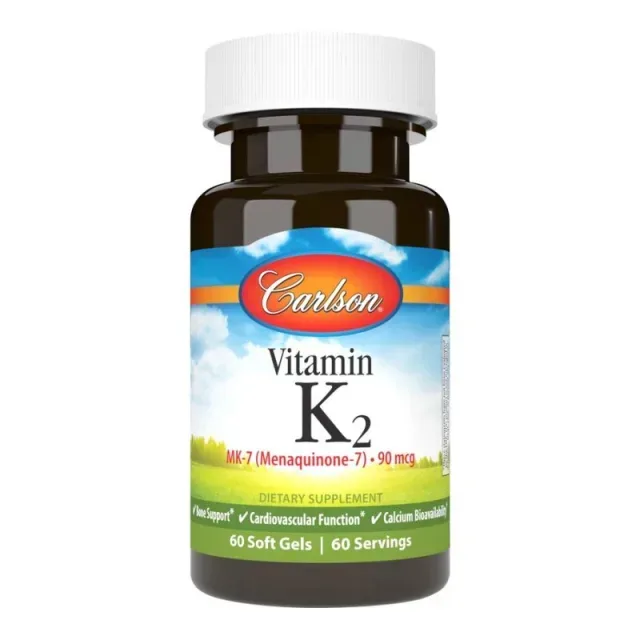 Вітаміни та мінерали Carlson Labs Vitamin K2 MK-7 90 mcg, 60 капсул