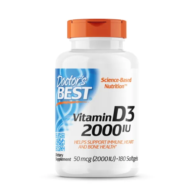 Вітаміни та мінерали Doctor's Best Vitamin D3 2000 IU, 180 капсул