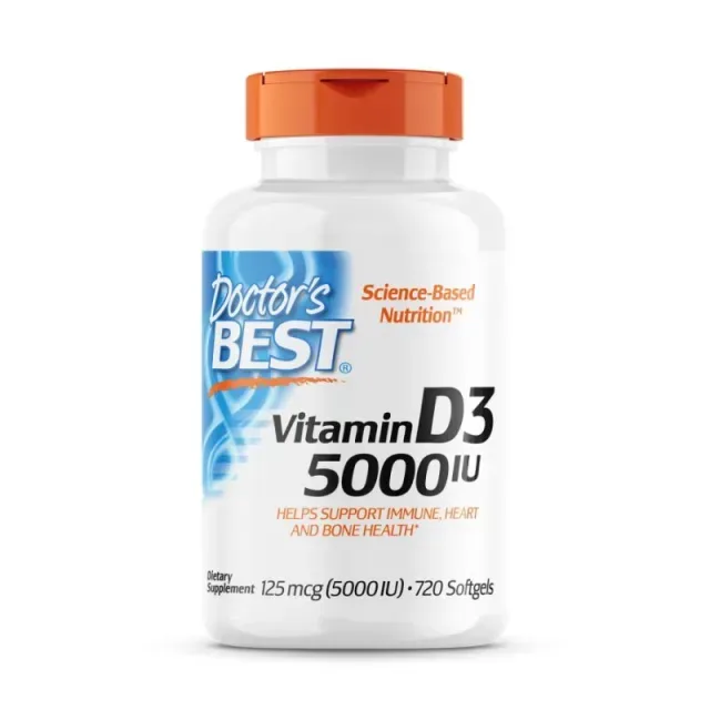 Витамины и минералы Doctor's Best Vitamin D3 5000 IU, 720 капсул