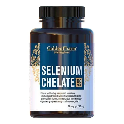 Вітаміни та мінерали Golden Pharm Selenium Chelate, 90 вегакапсул