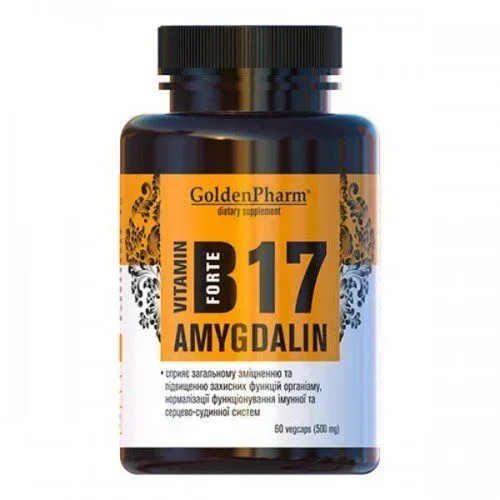Витамины и минералы Golden Pharm Vitamin B17 Amygdalin Forte, 60 вегакапсул