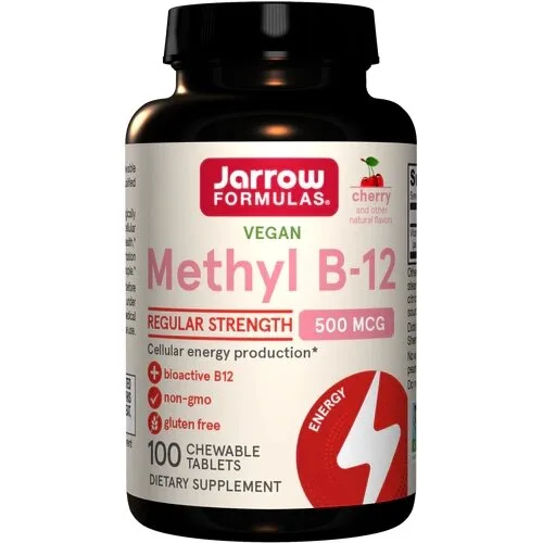 Вітаміни та мінерали Jarrow Formulas Vegan Methyl B-12 500 mcg, 100 жувальних таблеток - Вишня