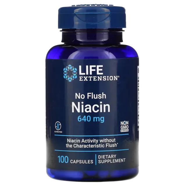 Вітаміни та мінерали Life Extension Niacin 640 mg No-Flush, 100 капсул