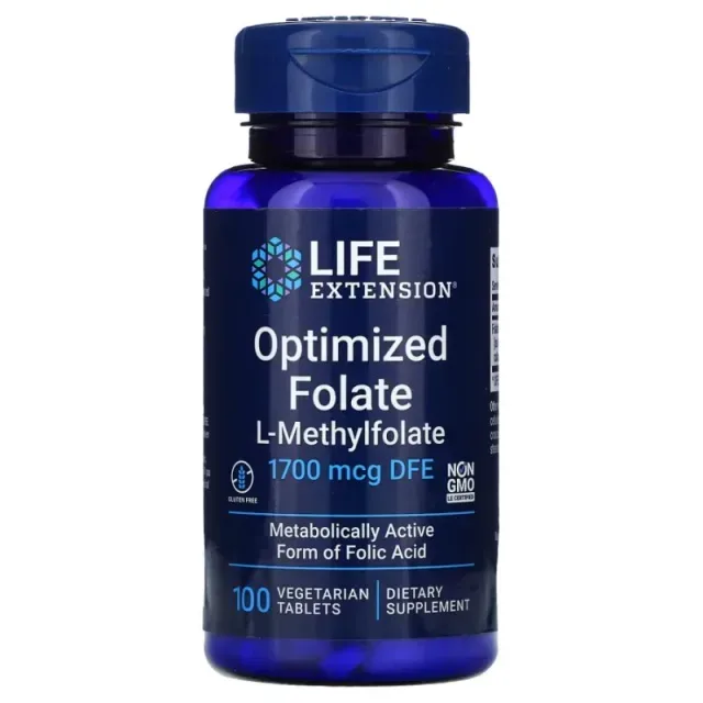 Вітаміни та мінерали Life Extension Optimized Folate 1700 mcg, 100 таблеток