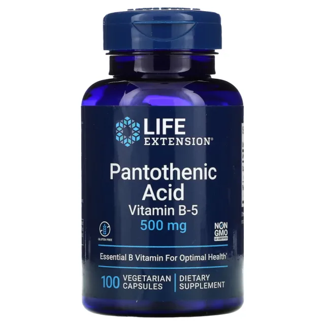Вітаміни та мінерали Life Extension Pantothenic Acid 500 mg, 100 вегакапсул