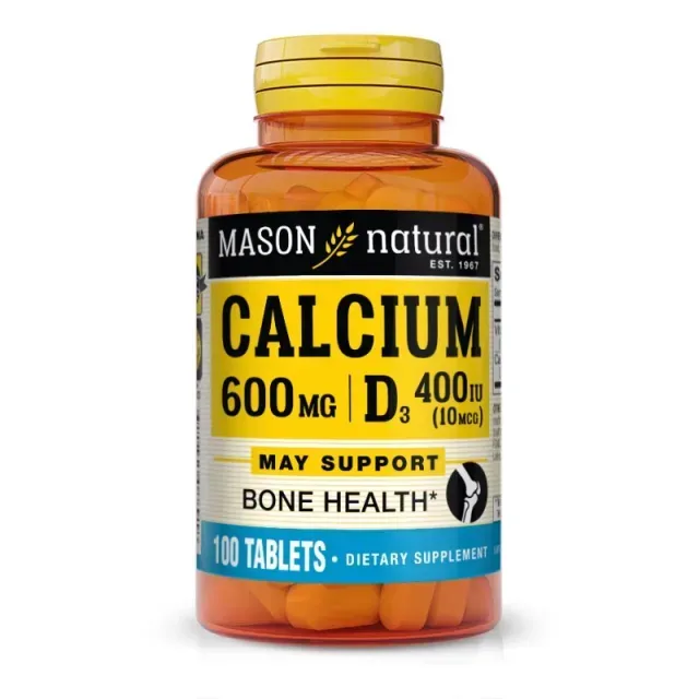 Вітаміни та мінерали Mason Natural Calcium 600 mg mg Plus Vitamin D3, 100 таблеток