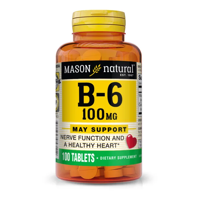 Вітаміни та мінерали Mason Natural Vitamin B6 100 mg, 100 таблеток