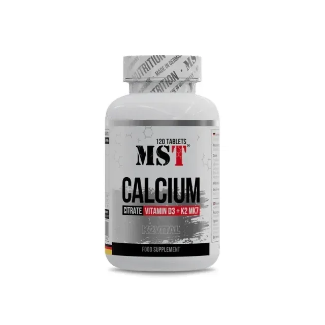 Витамины и минералы MST Nutrition Calcium Citrate + Vitamin D3 + K2 MK7, 120 таблеток