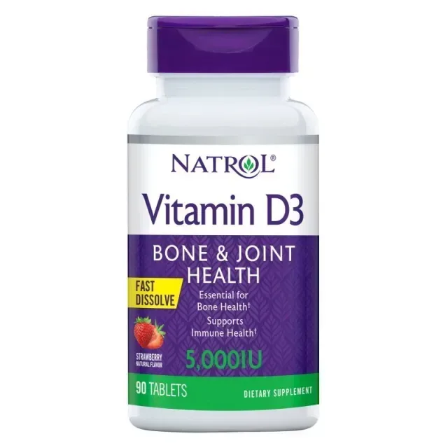 Витамины и минералы Natrol Vitamin D3 5000 IU Fast Dissolve, 90 таблеток