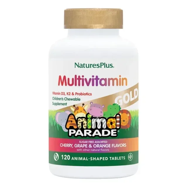 Вітаміни та мінерали Natures Plus Animal Parade Animal Parade GOLD Multivitamin Children’s Chewables, 120 жувальних таблеток - Кавун