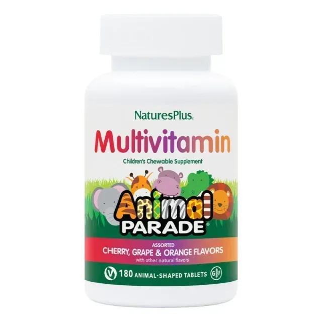 Вітаміни та мінерали Natures Plus Animal Parade Animal Parade Multivitamin Children’s Chewables, 180 жувальних таблеток - Вишня