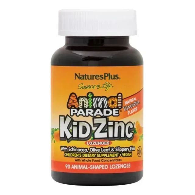 Витамины и минералы Natures Plus Animal Parade KidZinc Lozenges, 90 леденцов - Мандарин