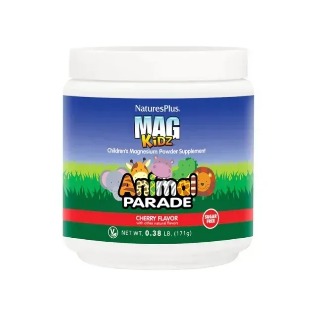 Вітаміни та мінерали Natures Plus Animal Parade MagKidz Magnesium Sugar Free, 171 грам - Вишня
