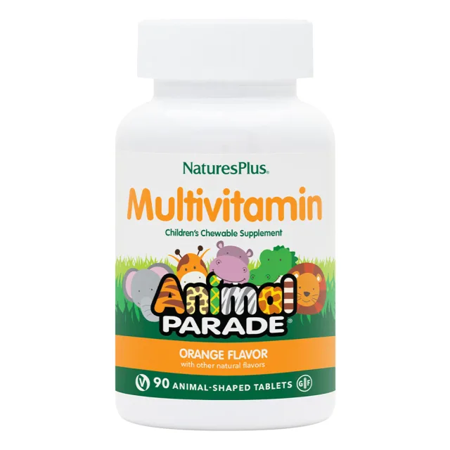 Вітаміни та мінерали Natures Plus Animal Parade Multivitamin Children’s Chewables, 90 жувальних таблеток - Апельсин