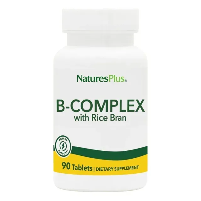Вітаміни та мінерали Natures Plus B-Complex with Rice Bran, 90 таблеток