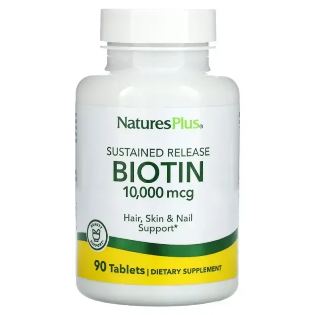 Вітаміни та мінерали Natures Plus Biotin 10000 mcg, 90 таблеток